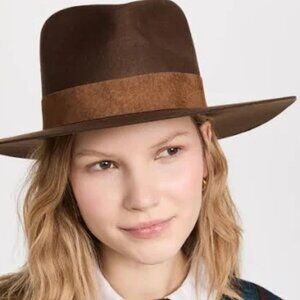 NWT Lack Of Color The Mirage Boater Hat In Chocolate Brown Wide Brim Suede Band
